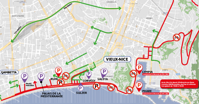 strade chiuse per la Parigi Nizza di ciclismo sabato 11 e domenica 12 marzo