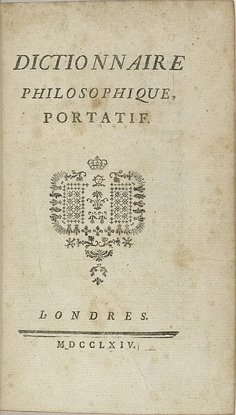 Il Dizionario filosofico di Voltaire 
