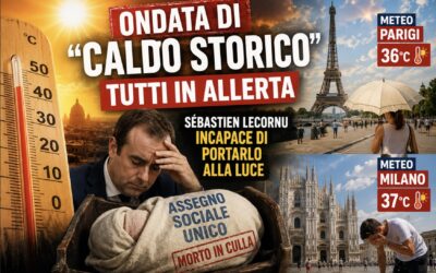 Ondata di “Caldo Storico” tutti in allerta – Assegno sociale unico morto in culla: Sébastien Lecornu incapace di portarlo alla luce – Meteo Parigi e Milano