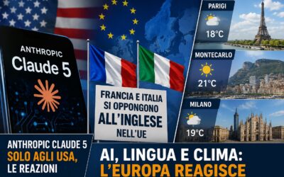Anthropic Claude 5 solo agli USA, le reazioni – Francia e Italia si oppongono all’inglese nell’UE – Meteo Parigi MonteCarlo e Milano