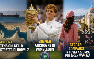 Nizza24 lunedì 13 luglio: Ancora Tensioni nello Stretto di Hormuz – Sinner Ancora Re di Wimbledon – Cercasi Comparse in Costa Azzurra per Emily in Paris – Allerta Meteo