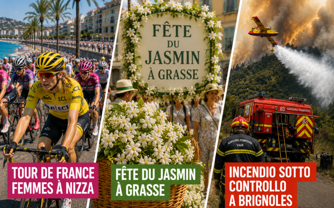 Nizza24 week-end: Tour de France Femmes a Nizza – Festa del Gelsomino a Grasse – Incendio Sotto Controllo a Brignoles – Météo