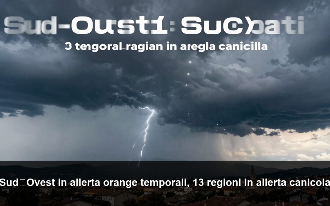 Sud‑Ovest in allerta orange temporali, 13 regioni in allerta canicola